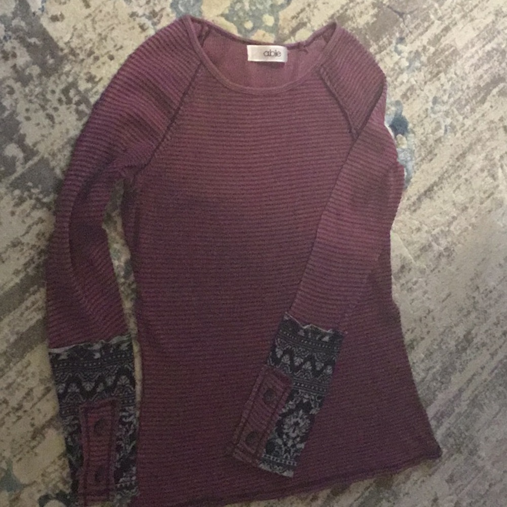 Thermal fabric, washed burgundy, cuffs